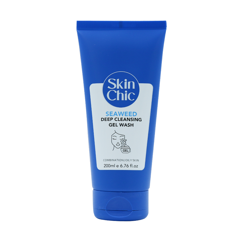 Skin Chic Seaweed Cleansing Gel Wash For Oily Skin 200 ml قیمت ژل شوینده صورت پوست چرب اسکین شیک