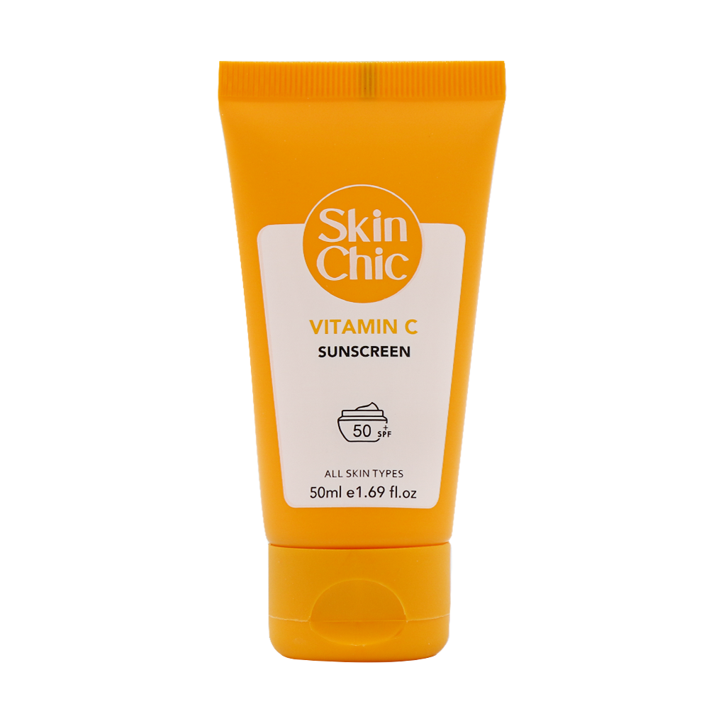 Skin Chic Vitamin C SPF50 Sunscreen 50 ml قیمت کرم ضد آفتاب SPF50 ویتامین سی اسکین شیک