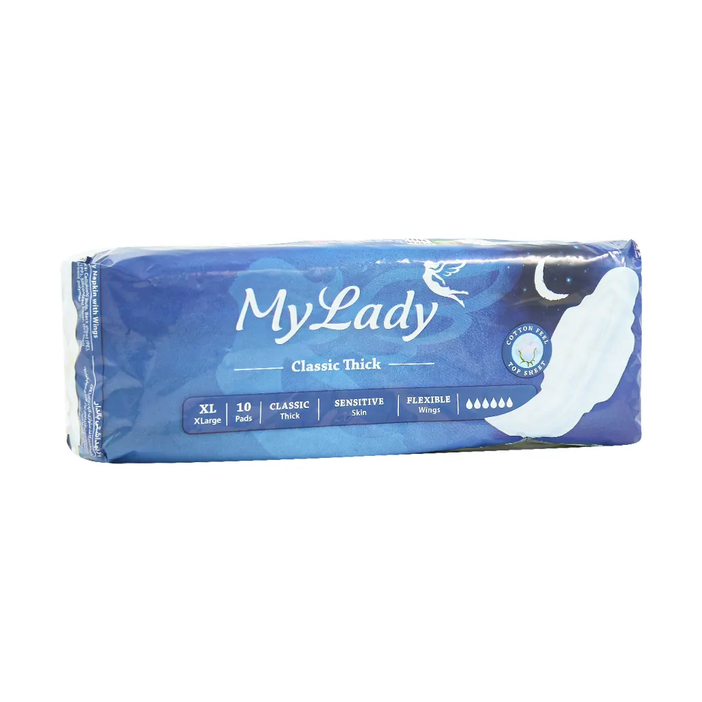 My Lady thick Size XL 10 Pads قیمت نوار بهداشتی کلاسیک ضخیم بالدار مای لیدی سایز خیلی بزرگ