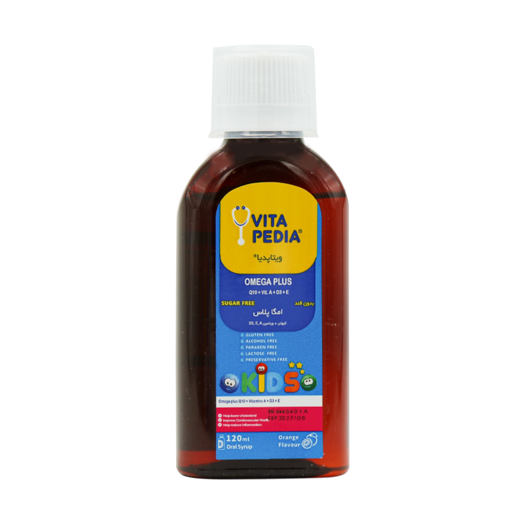 Vita Pedia Omega Plus Oral Syrup 120 ml قیمت شربت امگا پلاس ویتا پدیا