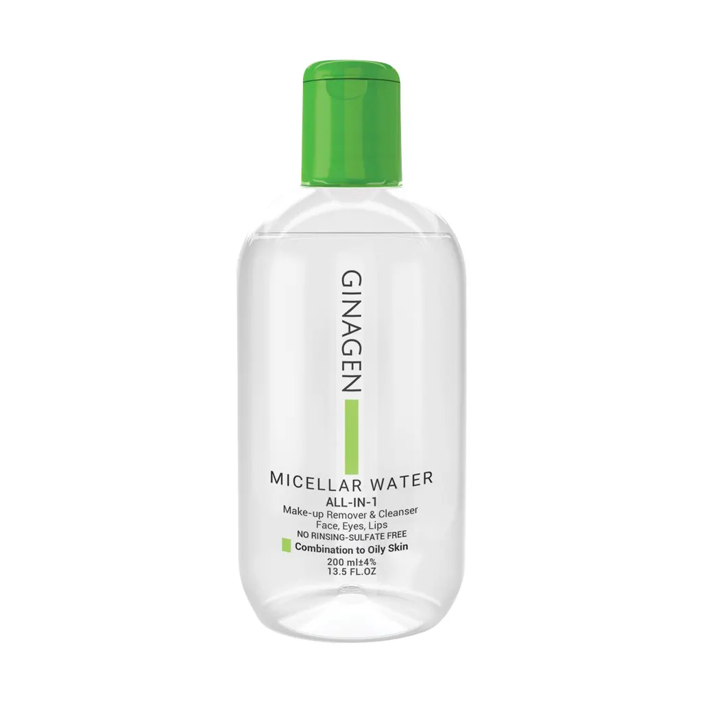 Ginagen Micellar Water Combination To Oily Skin 250 قیمت محلول پاک کننده آرایش پوست چرب و مختلط ژیناژن