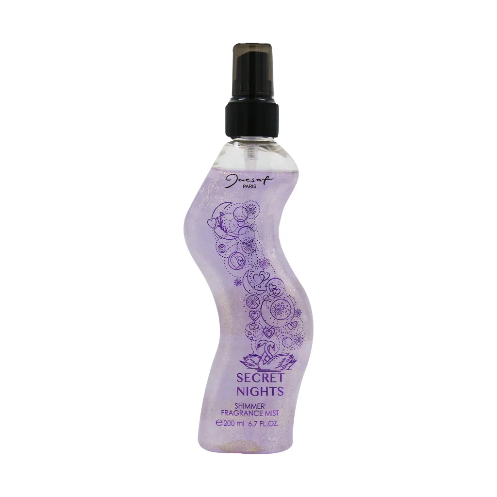 Jacsaf Secret Nights Body Splash 200 ml قیمت بادی اسپلش زنانه شیمر سکرت نایتس ژک ساف