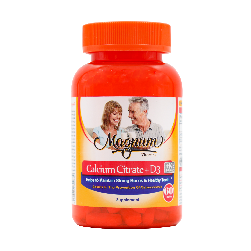 Magnum Vitamins Calcium Citrate And D3 60 Tablets قیمت قرص کلسیم سیترات و د3 مگنوم ویتامینز