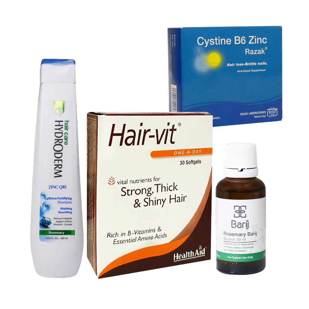 pack to stop hair loss پک جامع توقف ریزش و تقویت ریشه مو